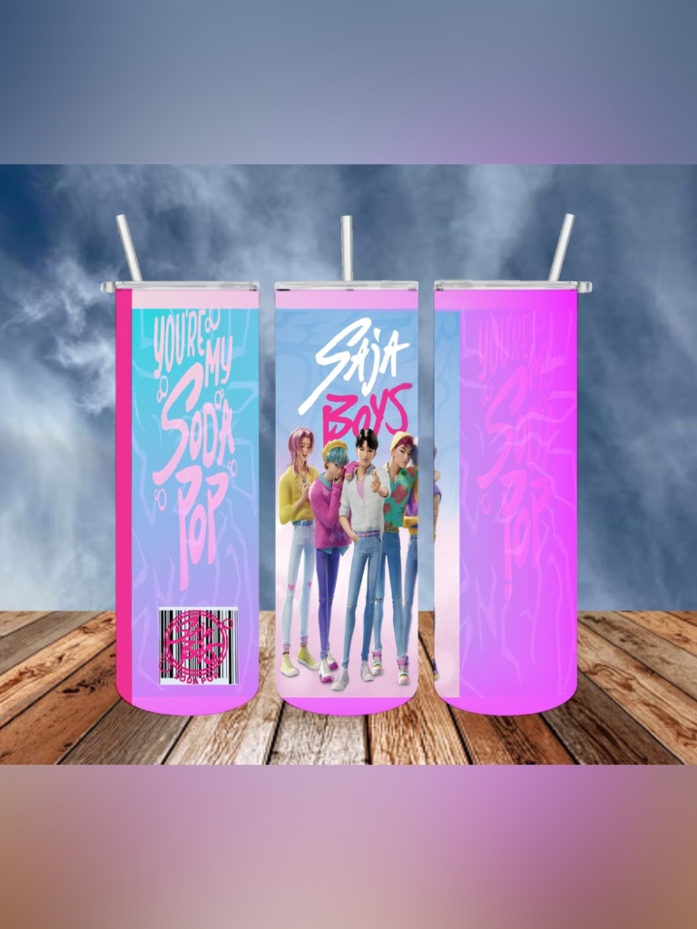 K‑Pop Lover’s Dream 20oz Tumblers w/metal straw– Saja Boys & Huntrix Editions